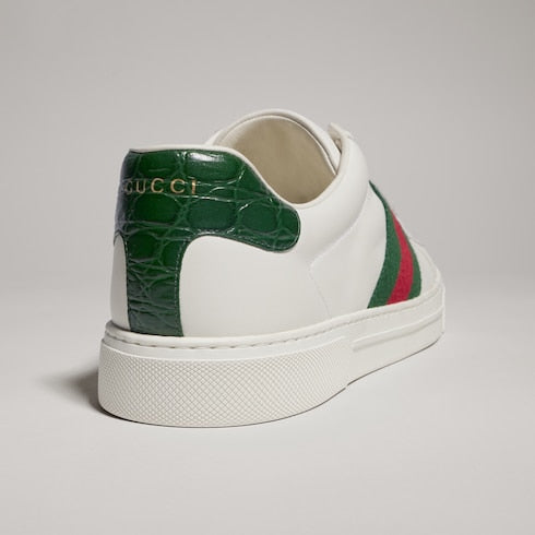 Men's Gucci Ace sneaker with Web - white leather