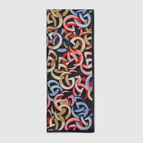 Gucci Double G cotton silk stole - multicolor