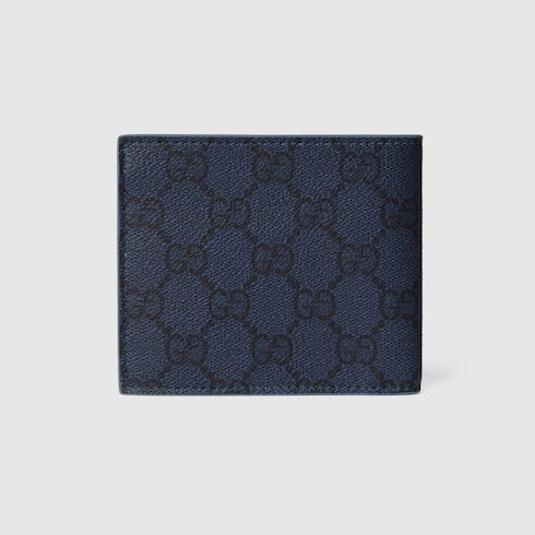 Dusty blue interior GG bi-fold wallet - dark blue GG Supreme