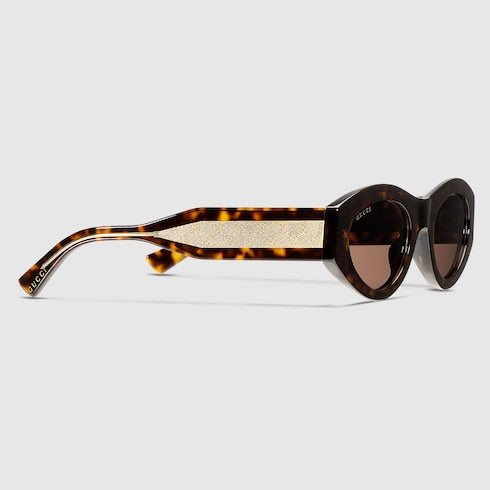 Oval frame sunglasses - brown tortoiseshell