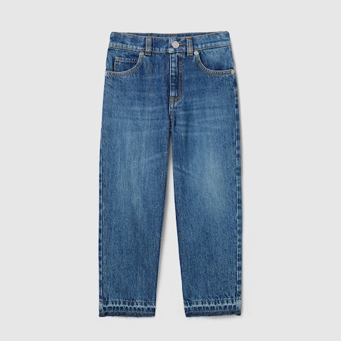 Children's bleached denim pants - blue