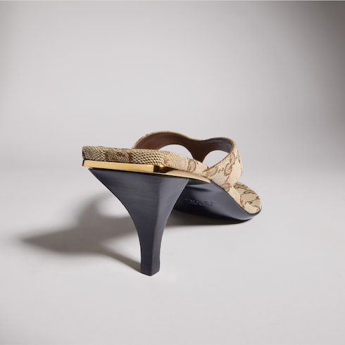 Women's Vittoria thong - sand and brown GG canvas