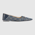 Women's Vittoria ballerina - dark blue GG denim