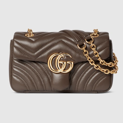 GG Marmont small shoulder bag - dark taupe leather