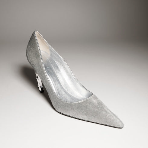 Women's Castello pump - grey calf hair