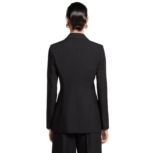 Pinstripe Gucci wool jacquard jacket - black