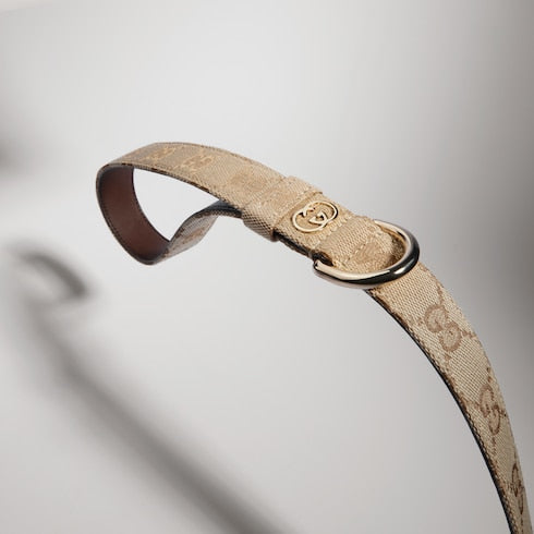 Large pet leash - sand and brown GG canvas