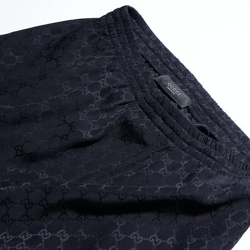 GG silk jacquard shorts - dark blue