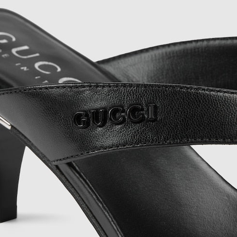 Women's Vittoria thong - black leather