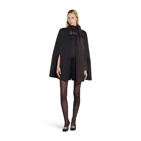 Horsebit silk jacquard dress - dark brown