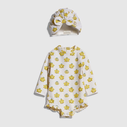 Baby fabric swim set - white
