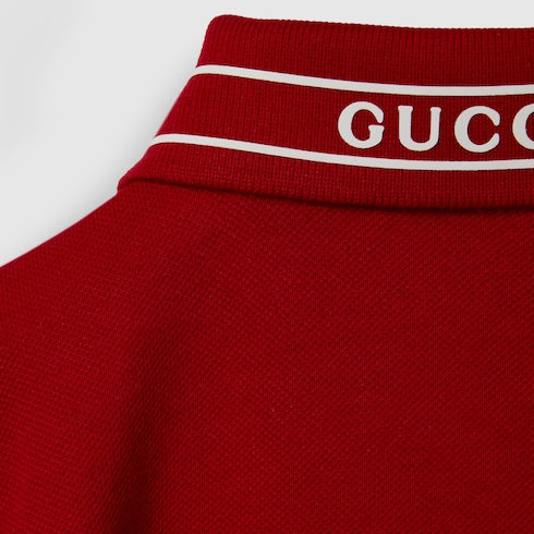 Baby cotton polo shirt - red