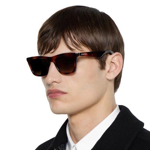 Rectangular frame sunglasses - light brown