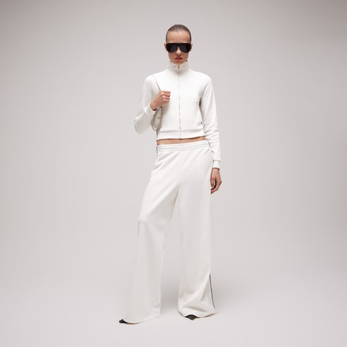 zip sweatshirt with Web - Rib cotton