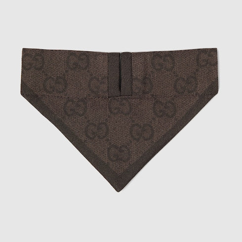 Extra-small pet bandana - dark brown silk