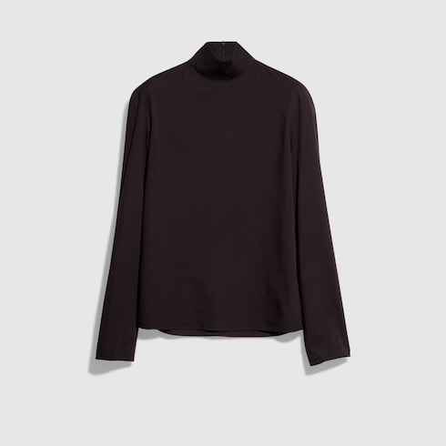 Cotton poplin shirt - dark brown