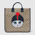 Children's GG tote bag - beige and brown GG Supreme