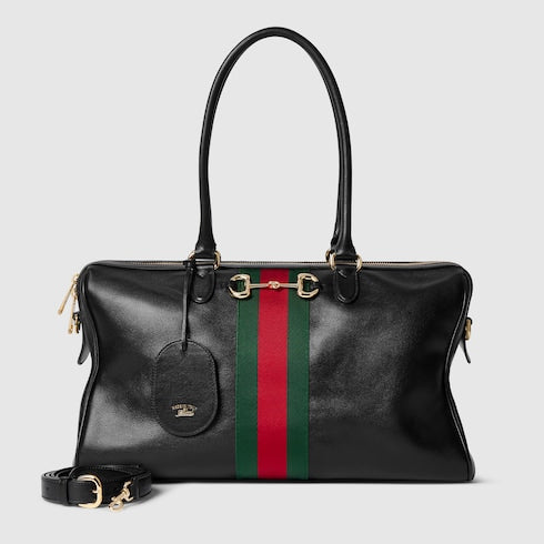 Borsetto large boston bag - black leather