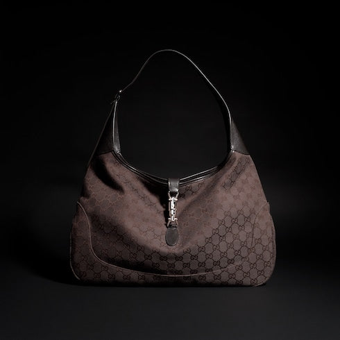 Gucci Jackie 1961 large crossbody bag - dark brown GG canvas