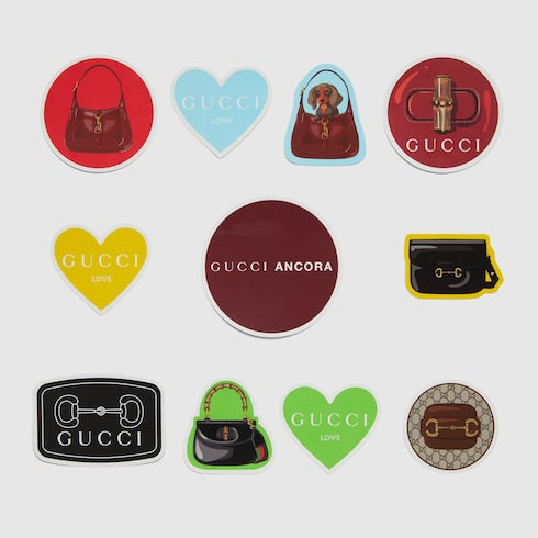 Gucci Handbags luggage stickers - multicolor