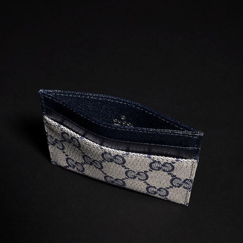 Gucci Essence Classic card case - blue GG canvas