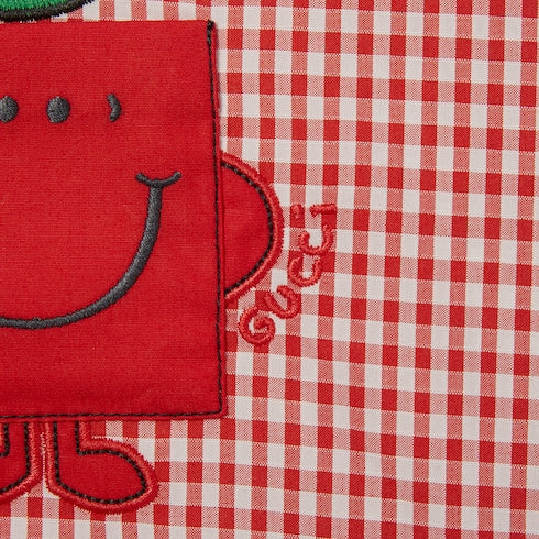 Baby gingham cotton T-shirt - red and white