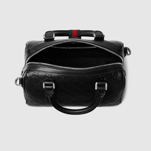 GG Emblem small duffle bag - black GG leather