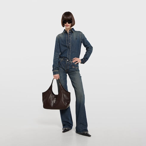 Mercato medium tote bag - dark brown leather