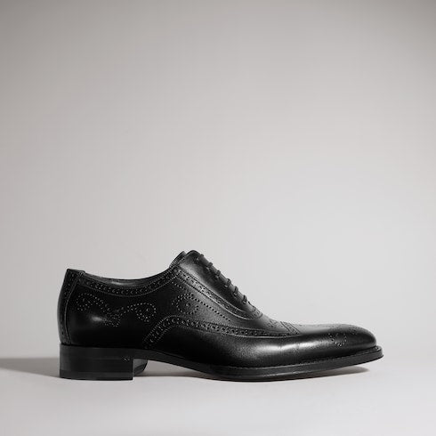Men's lace-up shoe - black leather