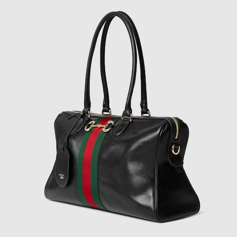 Borsetto large boston bag - black leather