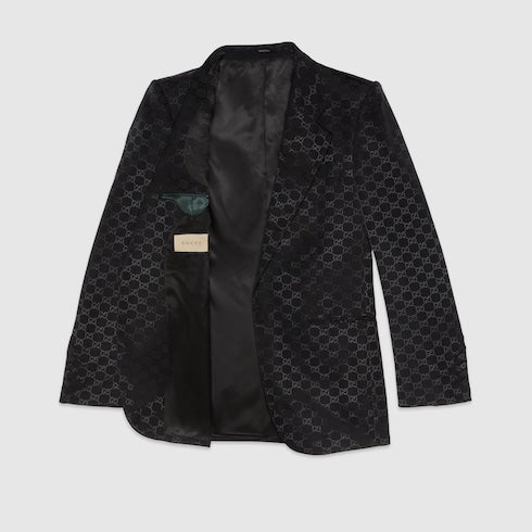 GG cotton viscose formal jacket - black