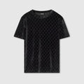 GG stretch velvet devoré T-shirt - black