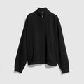 Cotton jersey zip jacket with embroidery - black