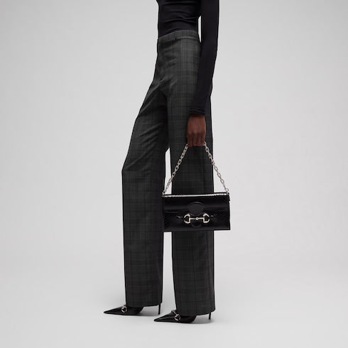 Checked fine wool pants - grey and beige
