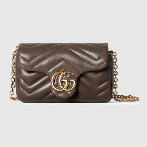 GG Marmont mini shoulder bag - dark taupe leather