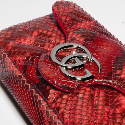 GG Marmont python mini shoulder bag - deep red
