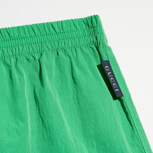 Children's nylon froissé shorts - green