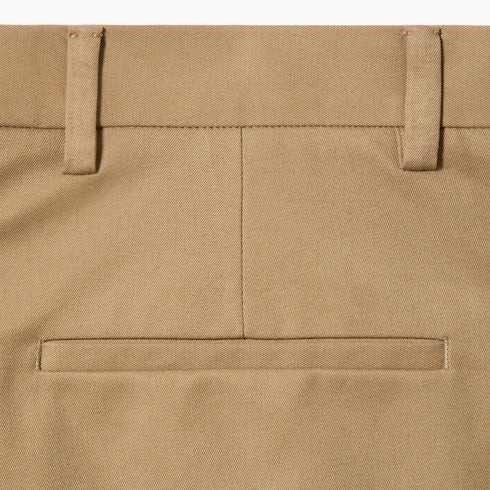 Cotton twill pants with Web detail - beige