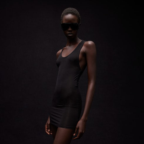 Crêpe jersey dress - black
