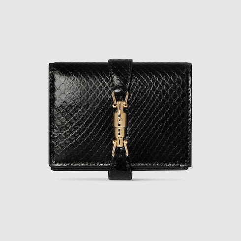Gucci Jackie anaconda medium wallet - black