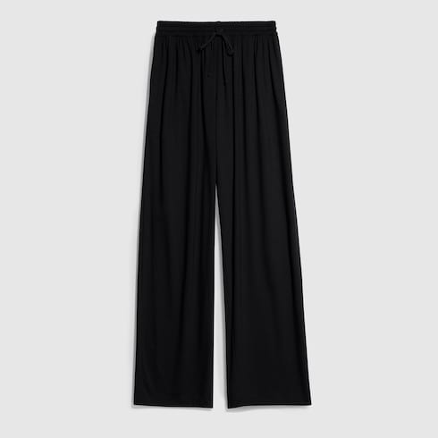 Soft rayon jersey sportswear pants - black