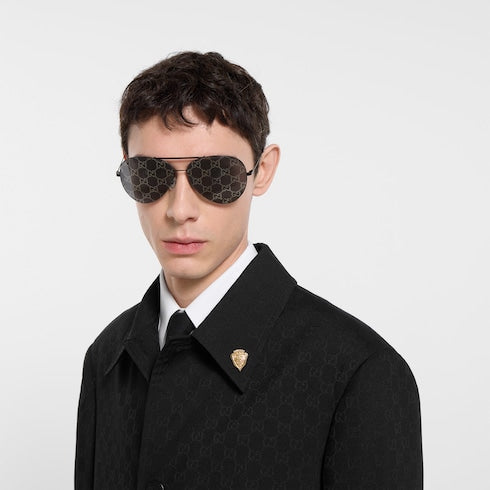 GG wool coat - black
