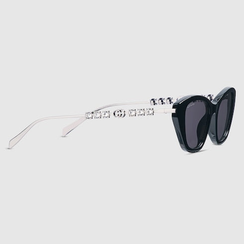 Cat eye frame sunglasses - black