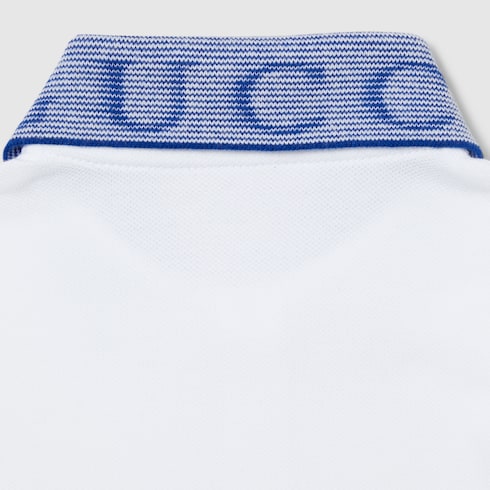 Baby cotton polo shirt with embroidery - white