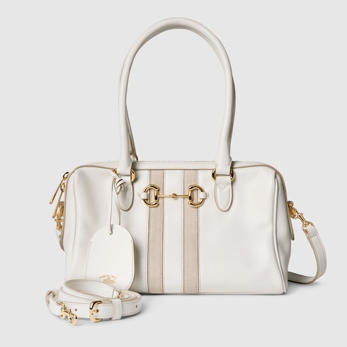 Borsetto medium boston bag - white leather