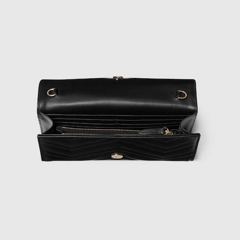GG Marmont wallet on chain - black leather
