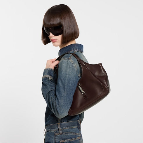 Mercato small tote bag - dark brown leather