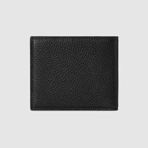 Bi-fold wallet with Gucci logo - black leather