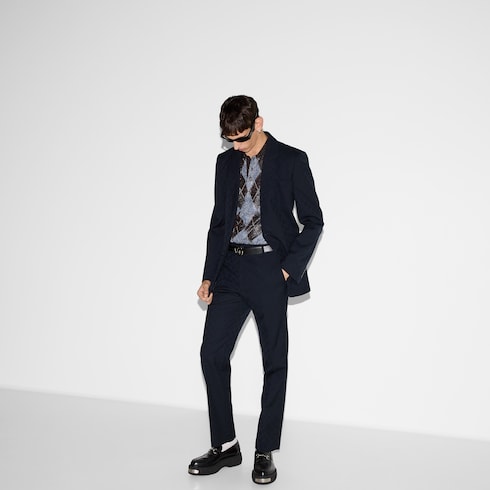 GG wool jacquard suit - dark blue