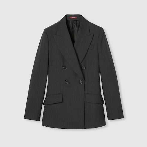 Double-breasted wool jacket - dark grey